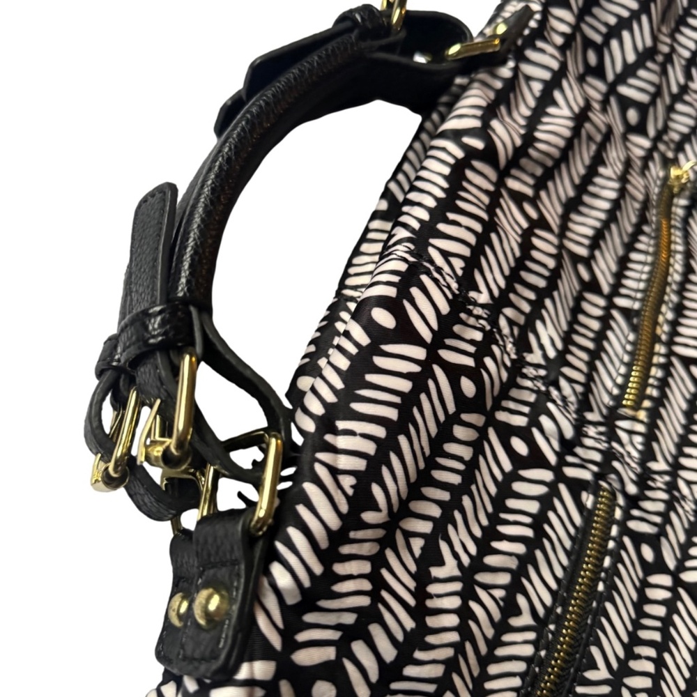 Steven Brand Black & White Herringbone Boho Tote Bag - Picture 5 of 9